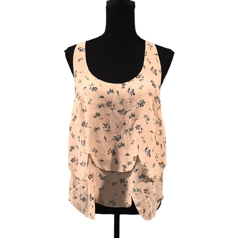 Joie 100% Silk Scalloped Hem Sleeveless Blouse med